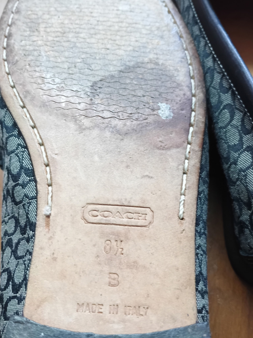 Coach Monogram Canvas Flats in Black and Tan - Picture 4 of 5